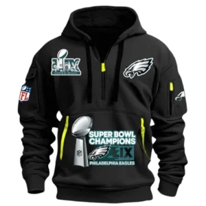 Philadelphia Eagles Hoodie Half Zipper, All Over Print Hoodie Half Zipper Philadelphia Eagles DNFL1337102055 - Black