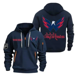 Washington Capitals Hoodie Half Zipper, All Over Print Hoodie Half Zipper Washington Capitals DNHL108972028 - Navy