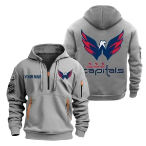 Washington Capitals Hoodie Half Zipper, All Over Print Hoodie Half Zipper Washington Capitals DNHL108972028 - Grey