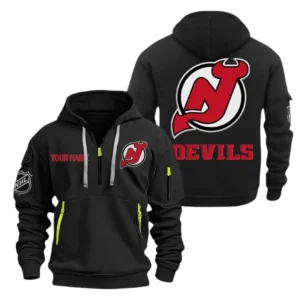 New Jersey Devils Hoodie Half Zipper, All Over Print Hoodie Half Zipper New Jersey Devils DNHL108972029 - Black