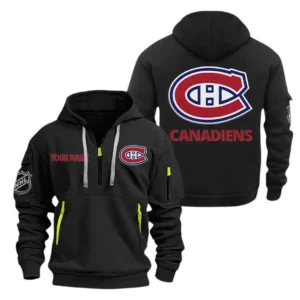 Montreal Canadiens Hoodie Half Zipper, All Over Print Hoodie Half Zipper Montreal Canadiens DNHL108972030 - Black