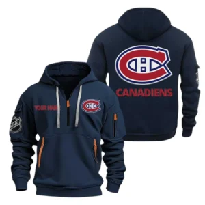 Montreal Canadiens Hoodie Half Zipper, All Over Print Hoodie Half Zipper Montreal Canadiens DNHL108972030 - Navy