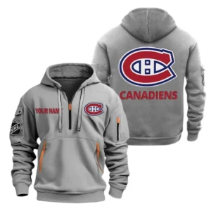 Montreal Canadiens Hoodie Half Zipper, All Over Print Hoodie Half Zipper Montreal Canadiens DNHL108972030 - Grey