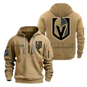 Vegas Golden Knights Hoodie Half Zipper, All Over Print Hoodie Half Zipper Vegas Golden Knights DNHL108972033 - Khaki