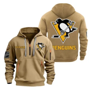 Pittsburgh Penguins Hoodie Half Zipper, All Over Print Hoodie Half Zipper Pittsburgh Penguins DNHL108972034 - Khaki