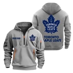 Toronto Maple Leafs Hoodie Half Zipper, All Over Print Hoodie Half Zipper Toronto Maple Leafs DNHL108972036 - Grey