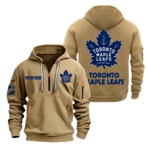 Toronto Maple Leafs Hoodie Half Zipper, All Over Print Hoodie Half Zipper Toronto Maple Leafs DNHL108972036 - Khaki