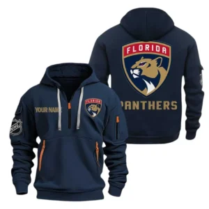 Florida Panthers Hoodie Half Zipper, All Over Print Hoodie Half Zipper Florida Panthers DNHL108972041 - Navy