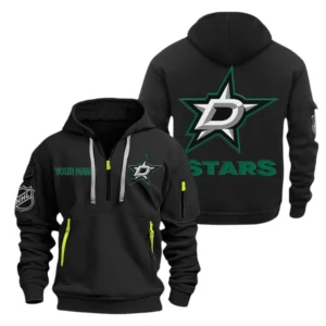 Dallas Stars Hoodie Half Zipper, All Over Print Hoodie Half Zipper Dallas Stars DNHL108972042 - Black