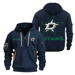 Dallas Stars Hoodie Half Zipper, All Over Print Hoodie Half Zipper Dallas Stars DNHL108972042 - Navy