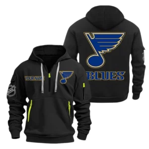 St Louis Blues Hoodie Half Zipper, All Over Print Hoodie Half Zipper St Louis Blues DNHL108972044 - Black