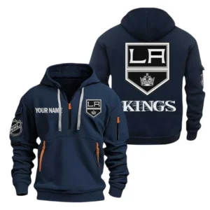 Los Angeles Kings Hoodie Half Zipper, All Over Print Hoodie Half Zipper Los Angeles Kings DNHL108972045 - Navy