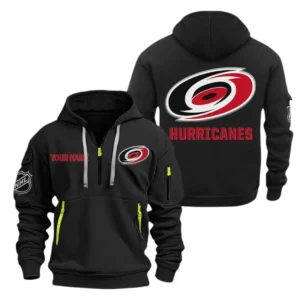 Carolina Hurricanes Hoodie Half Zipper, All Over Print Hoodie Half Zipper Carolina Hurricanes DNHL108972046 - Black