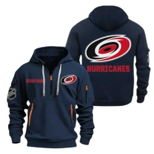 Carolina Hurricanes Hoodie Half Zipper, All Over Print Hoodie Half Zipper Carolina Hurricanes DNHL108972046 - Navy