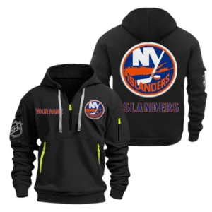 New York Islanders Hoodie Half Zipper, All Over Print Hoodie Half Zipper New York Islanders DNHL108972047 - Black