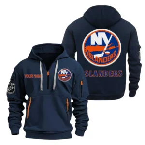 New York Islanders Hoodie Half Zipper, All Over Print Hoodie Half Zipper New York Islanders DNHL108972047 - Navy