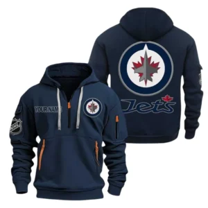 Winnipeg Jets Hoodie Half Zipper, All Over Print Hoodie Half Zipper Winnipeg Jets DNHL108972048 - Navy