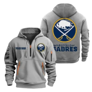 Buffalo Sabres Hoodie Half Zipper, All Over Print Hoodie Half Zipper Buffalo Sabres DNHL108972054 - Grey