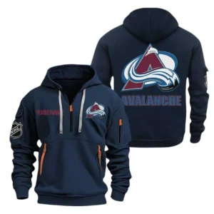 Colorado Avalanche Hoodie Half Zipper, All Over Print Hoodie Half Zipper Colorado Avalanche DNHL108972056 - Navy