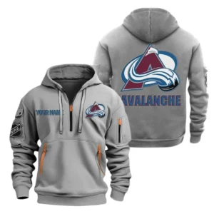 Colorado Avalanche Hoodie Half Zipper, All Over Print Hoodie Half Zipper Colorado Avalanche DNHL108972056 - Grey