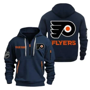 Philadelphia Flyers Hoodie Half Zipper, All Over Print Hoodie Half Zipper Philadelphia Flyers DNHL108972057 - Navy
