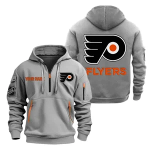 Philadelphia Flyers Hoodie Half Zipper, All Over Print Hoodie Half Zipper Philadelphia Flyers DNHL108972057 - Grey