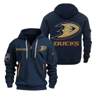 Anaheim Ducks Hoodie Half Zipper, All Over Print Hoodie Half Zipper Anaheim Ducks DNHL108972058 - Navy