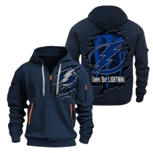 Tampa Bay Lightning Hoodie Half Zipper, All Over Print Hoodie Half Zipper Tampa Bay Lightning DNHL108972066 - Navy