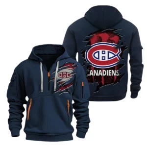 Montreal Canadiens Hoodie Half Zipper, All Over Print Hoodie Half Zipper Montreal Canadiens DNHL108972067 - Navy