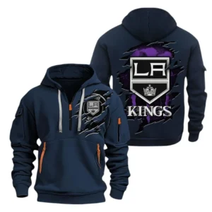 Los Angeles Kings Hoodie Half Zipper, All Over Print Hoodie Half Zipper Los Angeles Kings DNHL108972068 - Navy