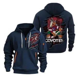 Arizona Coyotes Hoodie Half Zipper, All Over Print Hoodie Half Zipper Arizona Coyotes DNHL108972070 - Navy