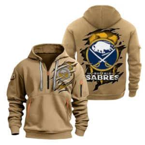 Buffalo Sabres Hoodie Half Zipper, All Over Print Hoodie Half Zipper Buffalo Sabres DNHL108972072 - Khaki
