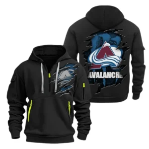 Colorado Avalanche Hoodie Half Zipper, All Over Print Hoodie Half Zipper Colorado Avalanche DNHL108972073 - Black