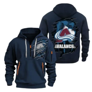 Colorado Avalanche Hoodie Half Zipper, All Over Print Hoodie Half Zipper Colorado Avalanche DNHL108972073 - Navy