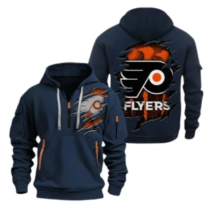 Philadelphia Flyers Hoodie Half Zipper, All Over Print Hoodie Half Zipper Philadelphia Flyers DNHL108972075 - Navy