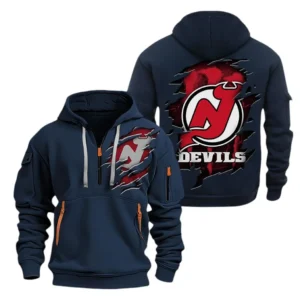 New Jersey Devils Hoodie Half Zipper, All Over Print Hoodie Half Zipper New Jersey Devils DNHL108972081 - Navy