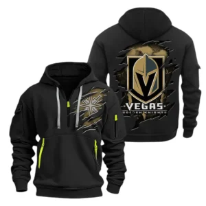 Vegas Golden Knights Hoodie Half Zipper, All Over Print Hoodie Half Zipper Vegas Golden Knights DNHL108972083 - Black
