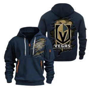 Vegas Golden Knights Hoodie Half Zipper, All Over Print Hoodie Half Zipper Vegas Golden Knights DNHL108972083 - Navy