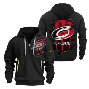 Carolina Hurricanes Hoodie Half Zipper, All Over Print Hoodie Half Zipper Carolina Hurricanes DNHL108972084 - Black