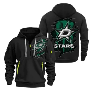 Dallas Stars Hoodie Half Zipper, All Over Print Hoodie Half Zipper Dallas Stars DNHL108972085 - Black