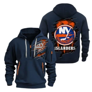 New York Islanders Hoodie Half Zipper, All Over Print Hoodie Half Zipper New York Islanders DNHL108972086 - Navy