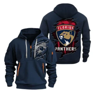 Florida Panthers Hoodie Half Zipper, All Over Print Hoodie Half Zipper Florida Panthers DNHL108972087 - Navy
