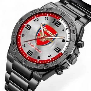 Arsenal Fans Gift Hand Watch, All Over Print Hand Watch For Sport Fan, Custom Name EPL100072825114