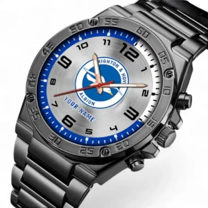 Brighton & Hove Albion Fans Gift Hand Watch, All Over Print Hand Watch For Sport Fan, Custom Name EPL100072825125