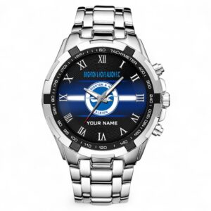 Brighton & Hove Albion Fans Gift Steel Watches, All Over Print Steel Watches For Sport Fan, Custom Name EPL103072925344