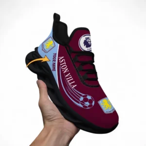 Aston Villa Fans Gift Max Soul Shoes, All Over Print Max Soul Shoes For Sport Fan, Custom Name EPL108072925897-Black