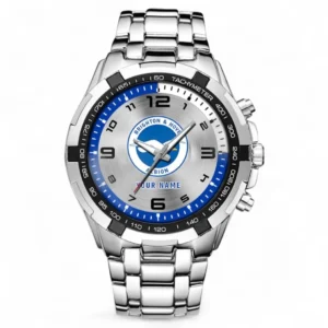 Brighton & Hove Albion Fans Gift Steel Watches, All Over Print Steel Watches For Sport Fan, Custom Name EPL109072925016