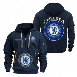 Chelsea Fans Gift Hoodie Half Zipper, All Over Print Hoodie Half Zipper For Sport Fan, Custom Name EPL110073025226-Navy