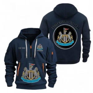 Newcastle United Fans Gift Hoodie Half Zipper, All Over Print Hoodie Half Zipper For Sport Fan, Custom Name EPL110073025230-Navy