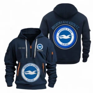 Brighton & Hove Albion F.C Fans Gift Hoodie Half Zipper, All Over Print Hoodie Half Zipper For Sport Fan, Custom Name EPL110073025234-Navy